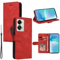 Mtp Products Bi-Color Series OnePlus Nord 2T Plånboksfodral - Röd
