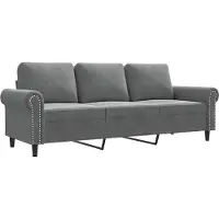 vidaXL 3-sitssoffa mörkgrå 180 cm sammet