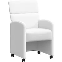 vidaXL Matstolar med hjul 2 pcs Vit 58 x 65 x 98 cm Konstläder