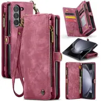 CASEME Samsung Galaxy Z Fold6 008 2-i-1 Multifunktionell Plånboksfodral - Röd