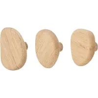 Bloomingville Knoppar - Conor - 3 st. - Natur - - One Size - Knopp