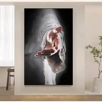 DIMENGQI Jesus Kristus Canvas Postres Kristus Jesus Porträtt Väggkonst Tryck Affisch Jag Ska Gå Med Kristus Bibelvers Present Affisch 50x75cm