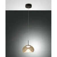 FABAS LUCE Glas pendellampa Brena, dimbar, Creme / bärnsten, Vardagsrum / matsal, Glas, Design, Pendellampa
