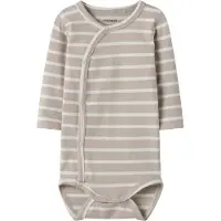 Name it Omlottbody l/ä - NbnOsuppa - Chateau Gray - - 68 - Body L/Ä