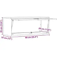 vidaXL Vägghylla för garage Antracit 90 x 33 x 35 cm