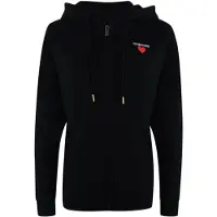 Moschino Love Liten Bold Heart Logo Svart Huvtröja Med Dragkedja