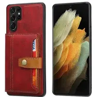 Mtp Products Samsung Galaxy S25 Ultra Retro Style Skal med Plånbok - Röd