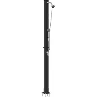 vidaXL Utomhus Solardusch Svart 217 cm PVC och Aluminium