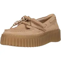 Clarks för kvinnor. 26186301 Torhill Boat läderloafers beige (39), Hud, 1 till 3 cm, Nyckelband, Casual