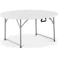 Marbueno Summer Fällbart Bord - Vitt Resin för Catering, Strand & Camping (D.122x74 cm)
