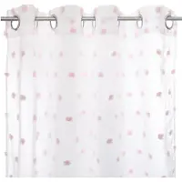 Atmosphera fönstergardin för barnrum med rosa pompom 140 x 240 cm