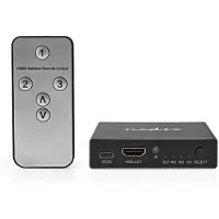 Nedis HDMI (tm) Switch | 3-Port port(s) | 3x HDMI(tm) Input | 1x HDMI(tm) Output | 8K@60Hz | 45 Gbps | Fjärrstyrd | Aluminium | Antracit