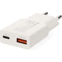 Nedis Väggladdare | 30 W | GaN | PD3.0 | 1.5 / 2.0 / 2.5 / 3.0 A | Antal utgångar: 2 | USB-A / USB-C(tm) | Automatiskt val av Spänning | Vit