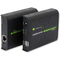 IC Intracom TECHly 120m HDMI KVM EXTENDER over Network Cable - Sändare och mottagare - förlängare för tangentbord/video/mus/ljud - 1GbE, USB 2.0, HDMI - 10Base-T, 100Base-TX, 1000Base-T - upp till 120 m