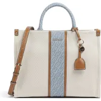 Liu Jo för kvinnor. AA6206-T388A Medium jacquardväska beige, blå (OSFA), Casual, Bomull, Denim
