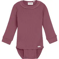 Minymo Body l/ä - Rib - Modal/Bomull - Rose Brown - - 56 - Body L/Ä