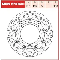TRW Bromsskivor Racing fram, med ABE FRAM, MSW273RAC FLYTANDE