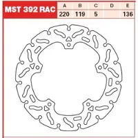 TRW Bromsskivor Racing, bak, typgodkännande BAK, MST392RAC FIXST.