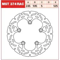 TRW Bromsskivor Racing, bak, typgodkännande BAK, MST374RAC STATIONAER