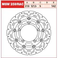 TRW Bromsskivor Racing fram, med ABE FRAM, MSW259RAC FLYTANDE