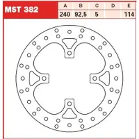 TRW Bromsskiva, bak MST382,DIAM.240MM,STATION