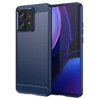 Mtp Products Motorola Edge 40 Neo Borstat TPU Skal - Kolfiber - Blå
