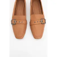 Forever & Always Noir Läder Platt Loafers Dam