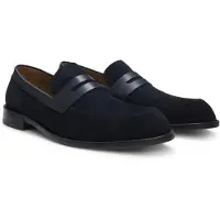 BOSS Suede loafers with leather trims