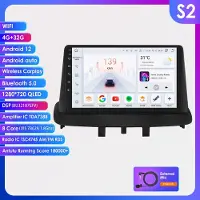 Hizpo 4G 9 Android 12 bilradio GPS för Renault Megane 3 Fluence 2008 - 2014 Samsung SM3 2Din Carplay Auto Stereo HeadUnit Navigation Intelligent Screen S2 8Core 4G 32G