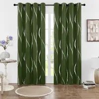 Textilien Paket med 2 mörkläggningsgardiner med öljetter, termiskt isolerade, rumsmörkläggande med vågfolietryck för sovrum 52 84 inch&Grommet Top