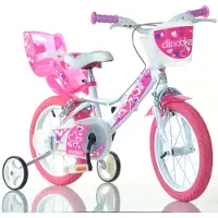 Dino Bikes barncykel 16 vit-rosa