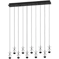 Stars of Light Kristall pendellampa Pianopoli, dimbar, Svart, Vardagsrum / matsal, Metall, Design, Pendellampa