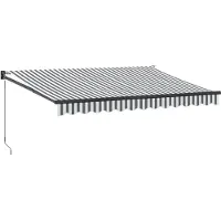 vidaXL Markis infällbar antracit och vit 3,5x2,5 m tyg&aluminium