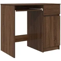 vidaXL Skrivbord brun ek 86x49x76 cm konstruerat trä