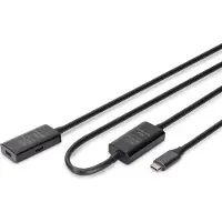Digitus - USB-förlängningskabel - USB-C (hane) till USB-C (hona) - USB 3.1 - 5 V - 10 m - svart