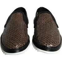 Dolce&Gabbana Bruna Svarta Läder Vävda Herr Loafers Skor