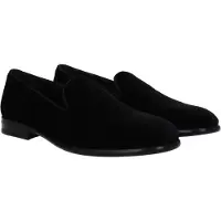 Dolce&Gabbana Svart Sammet Slip-On Loafers