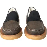 Dolce&Gabbana Brun Svart Päls Läder Loafers Herrskor