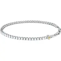 Maserati Tennis Silver Rostfritt Stål Med Vita Zirkoner Armband JM425AVC12 För Män