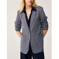 Pennyblack för kvinnor. 2611911126200 Blazer kritstrecksrandig Pbjwest blå (42), Casual, Viskos