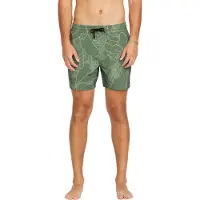 Volcom - Lido Print Trunk Boardshort 16" Light Olive för Unisex - Storlek S - Khaki