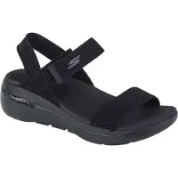 SKECHERS för kvinnor. 140264 Sandaler Go Walk Arch Fit - Polished svart (41), Karta, Kardborreband, Casual