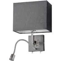 LUCANDE Vägglampa , Rebekka, dimbara, Svart, Vardagsrum, Tyg / textil, Modern