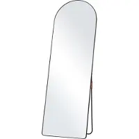 Vevor Böjd helkroppsspegel, 65" x 22", stor fristående lutande hängande väggmonterad golvspegel med stativ i aluminiumlegering, helkroppsspegel för vardagsrum och sovrum, svart