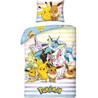 Halantex SP. z.o.o. Pokémon Pikachu Friends Täcke Set Eevee &/nordisk överkast 140x200 Cm 70x90 Cm