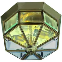 Searchlight Taklampa Flush Klassik, dimbar, Mässing / guld, Vardagsrum / matsal, Metall, Antik, Taklampa