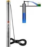 Vevor Djupbrunnspump, dränkbar, 1100 W 230 V 50 Hz, 7,1 m³/h maxflöde 105 m maxhöjd med 19,4 m elkabel, vattenpumpar i rostfritt stål för industriell bevattning och hemmabruk, IP68 vattentät klass
