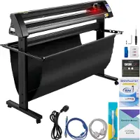 Vevor vinylskärare, 1350 mm vinylplotter, LED-skärmplotter, halvautomatisk inbyggd optisk skärare, kompatibel med SignCut-programvara för Mac- och Windows-system med stativ