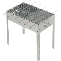 Mustang mobil kungsgrill/kolgrill hopfällbar med 6 spett