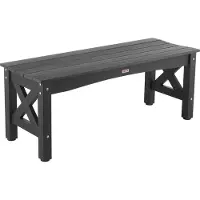 Vevor Utomhusbänk, 113 cm, 272 kg viktkapacitet, Väderbeständig plastram med justerbara fotstöd och tjocka ben, Utomhusbänk för uteplats, trädgård, park, gård, veranda, svart